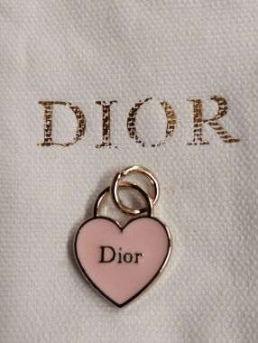 CD Light Pink Enamel Heart Charm Pendant